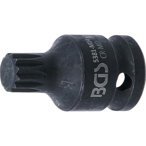 Douille à Embouts à Choc 43 mm - 12,5 mm (1/2), Denture Multiple Intérieure XZN M14 - Précision et Robustesse - D-Work