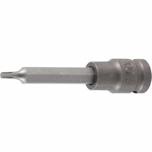 Douille à Embouts à Choc 100 mm - 12,5 mm (1/2), Profil Torx T25 - Résistante et Précise, Acier - D-Work