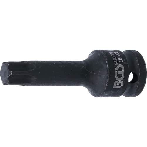 Douille à Embouts à Choc 75 mm - 12,5 mm (1/2), Profil Torx T60 - Résistante et Précise, Acier - D-Work