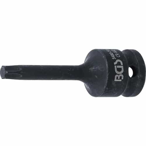 Douille à Embouts à Choc 75 mm - 12,5 mm (1/2), Profil Torx T45 - Résistante et Précise, Acier - D-Work