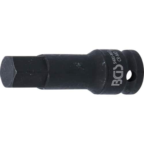 Douille à Embouts à Choc 75 mm - 12,5 mm (1/2 ), Six Pans Intérieurs 17 mm - - Résistante et Précise - BGS