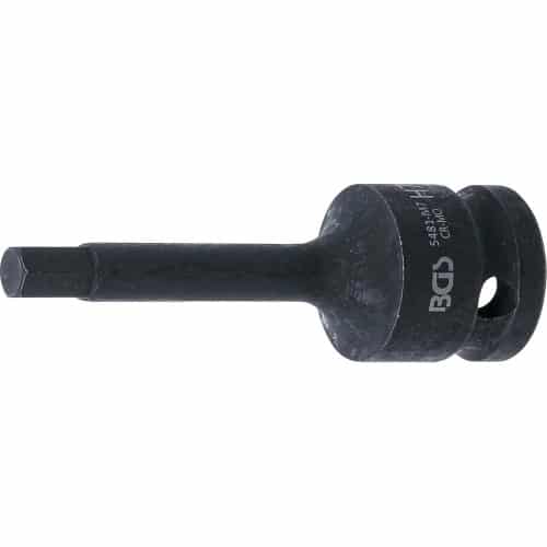 Douille à Embouts à Choc 75 mm - 12,5 mm (1/2), Six Pans Intérieurs 7 mm - Résistante et Précise - D-Work