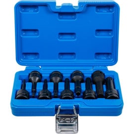 Jeu de Douilles à Embouts à Choc 12,5 mm (1/2 ) - Denture Multiple Intérieure XZN M4-M16 - 9 Pièces, Résistant et Polyvale - BGS