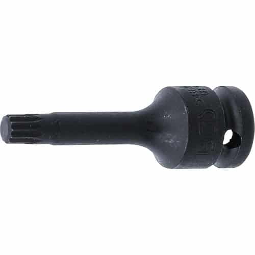 Douille à Embouts à Choc 75 mm - 12,5 mm (1/2), Denture Multiple Intérieure XZN M9 - Résistante et Précise - D-Work