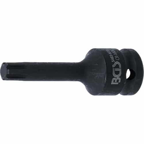 Douille à Embouts à Choc 75 mm - 12,5 mm (1/2), Profil Cannelé pour RIBE M10 - Résistante et Précise - D-Work