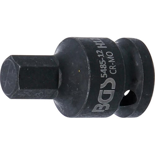 Douille à Embouts à Choc 42 mm - 12,5 mm (1/2), Six Pans Intérieurs 12 mm - Résistante et Précise - D-Work