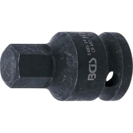 Douille à Embouts à Choc 42 mm - 12,5 mm (1/2 ), Six Pans Intérieurs 14 mm - - Résistante et Précise - BGS