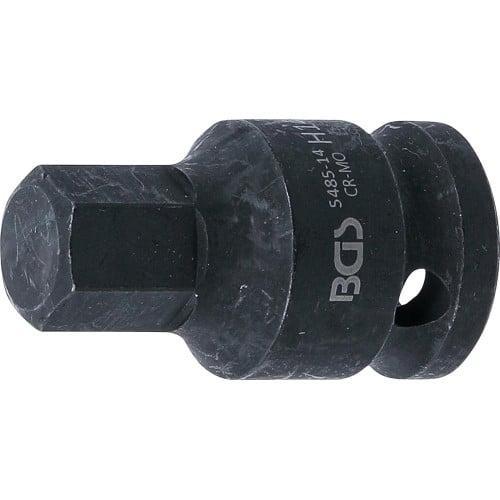 Douille à Embouts à Choc 42 mm - 12,5 mm (1/2 ), Six Pans Intérieurs 14 mm - - Résistante et Précise - BGS