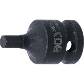 Douille à Embouts à Choc 42 mm - 12,5 mm (1/2), Six Pans Intérieurs 7 mm, Robuste et Précise, Acier - D-Work