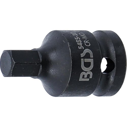 Douille à Embouts à Choc 42 mm - 12,5 mm (1/2), Six Pans Intérieurs 10 mm - Résistante et Précise - D-Work