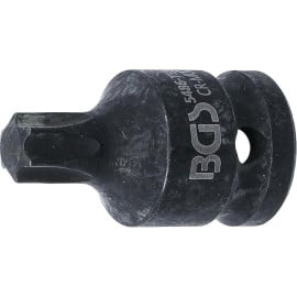 Douille à Embouts à Choc 42 mm - 12,5 mm (1/2), Profil Torx T55 - Résistante et Précise, Acier - D-Work
