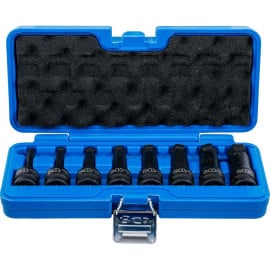 Jeu de Douilles à Embouts à Choc 8 pièces 75 mm - 12,5 mm (1/2 ), Six Pans Intérieurs 6-19 mm - Résistantes et Précises - BGS