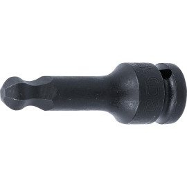 Douille à Embouts à Choc 75 mm - 12,5 mm (1/2), Six Pans Intérieurs Tête Sphérique 12 mm - Résistante et Précise - D-Work