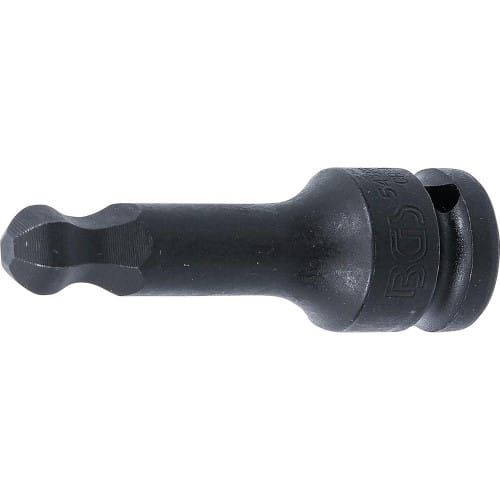 Douille à Embouts à Choc 75 mm - 12,5 mm (1/2), Six Pans Intérieurs Tête Sphérique 12 mm - Résistante et Précise - D-Work