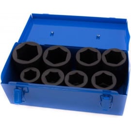 Jeu de Douilles à Choc Longues 25 mm (1 ) 27-50 mm - 8 Pièces - Acier Résistant et Usage Professionnel - BGS