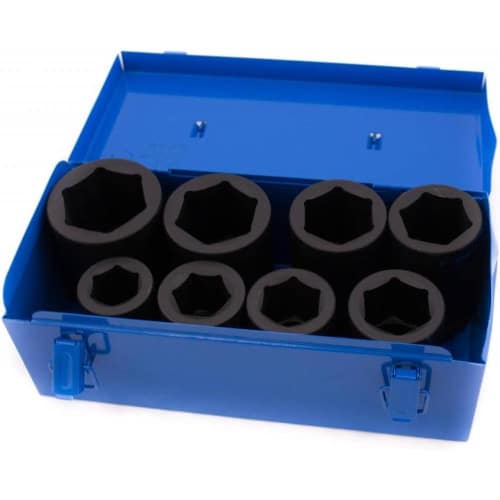 Jeu de Douilles à Choc Longues 25 mm (1) 27-50 mm - 8 pcs - Acier Résistant et Usage Professionnel - D-Work