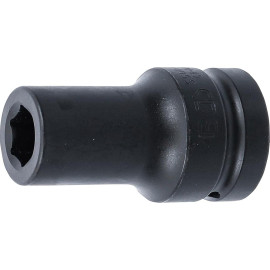 Douille à Choc Six Pans Longue 25 mm (1 ) - 19 mm - Acier Résistant - Usage Professionnel - BGS