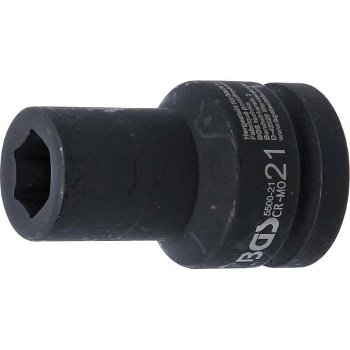 Douille à Choc Six Pans Longue 25 mm (1 ) - 21 mm - Puissance et Précision - BGS
