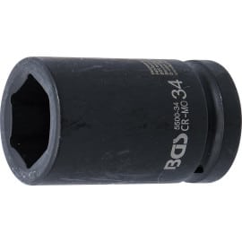 Douille à Choc Six Pans Longue 25 mm (1 ) - 34 mm - Puissance et Précision - BGS