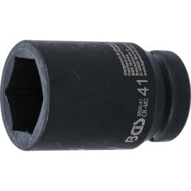 Douille à Choc Six Pans Longue 25 mm (1 ) - 41 mm - Acier Résistant - Usage Professionnel - BGS