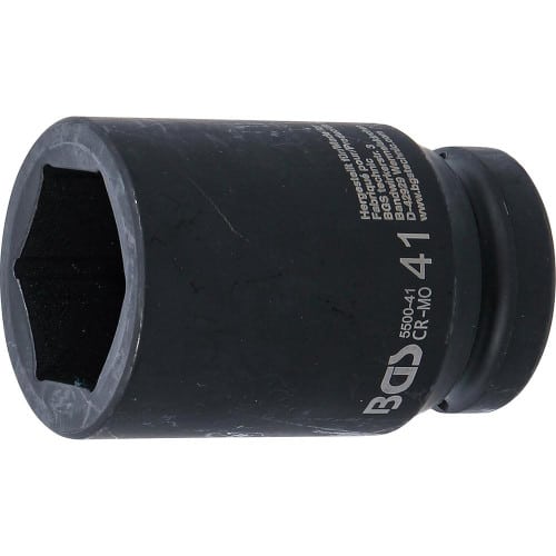 Douille à Choc Six Pans Longue 25 mm (1) - 41 mm - Acier Résistant - Usage Professionnel, Zones Difficiles - D-Work