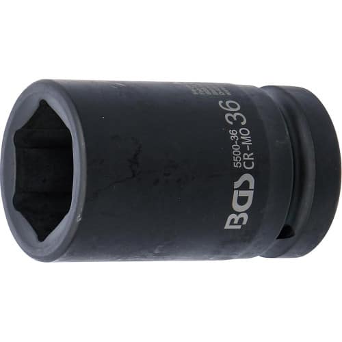 Douille à Choc Six Pans Longue 36 mm (1) - Résistante et Précise, Acier, Zones Difficiles - D-Work