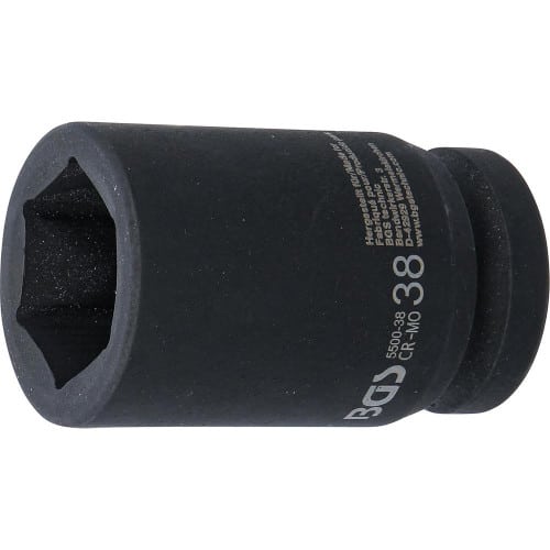 Douille à Choc Six Pans Longue 25 mm (1 ) - 38 mm - Puissance et Précision - BGS