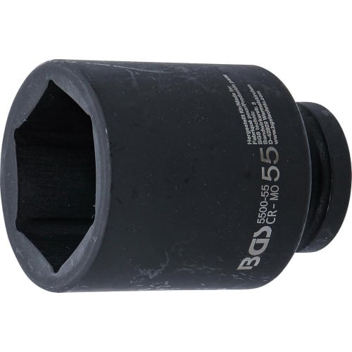 Douille à Choc Six Pans Longue 25 mm (1 ) - 55 mm - Acier Résistant - Usage Professionnel - BGS