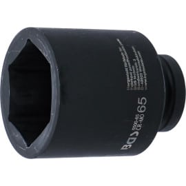 Douille à Choc Six Pans Longue 25 mm (1 ) - 65 mm - Acier Résistant - Usage Professionnel - BGS