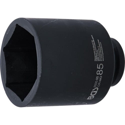 Douille à Choc Six Pans Longue 25 mm (1 ) - 85 mm - Acier Résistant - Usage Professionnel et Durable - BGS