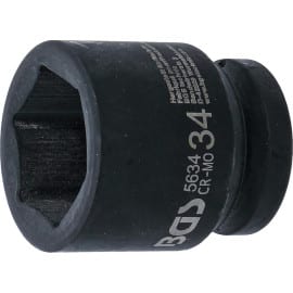 Douille à Choc Six Pans 20 mm (3/4 ) - 34 mm Longueur - Acier Résistant - Usage Professionnel - BGS