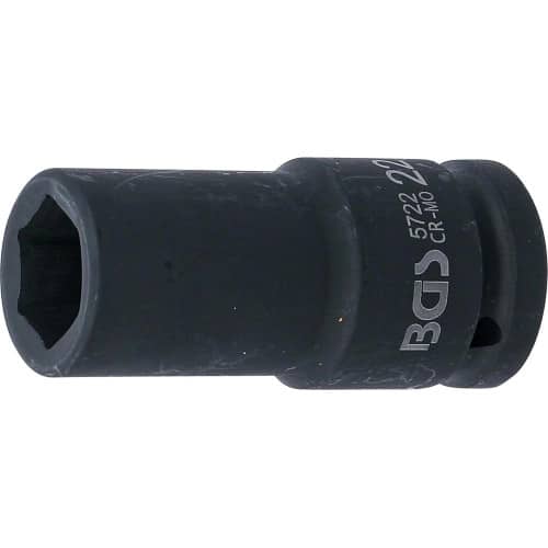 Douille à Choc Six Pans Longue 20 mm (3/4 ) - 22 mm - Acier Résistant - Usage Professionnel - BGS