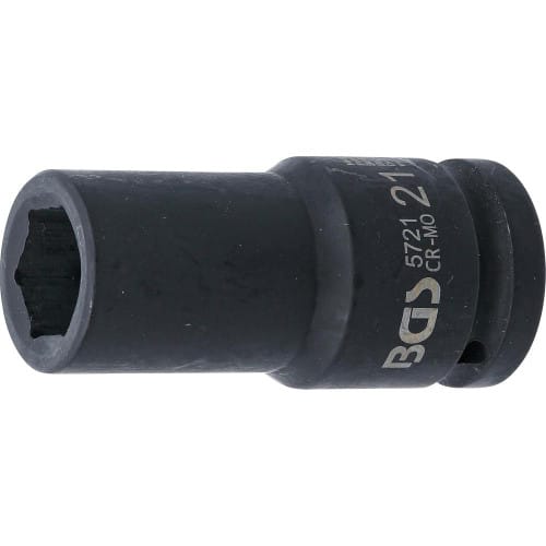 Douille à Choc Six Pans Longue 20 mm (3/4 ) - 21 mm - Acier Résistant - Usage Professionnel - BGS