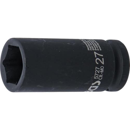 Douille à Choc Six Pans Longue 20 mm (3/4) - 27 mm - Acier Résistant - Usage Professionnel et Durable - D-Work