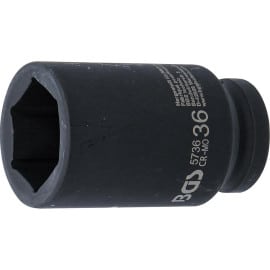 Douille à Choc Six Pans Longue 20 mm (3/4 ) - 36 mm Puissance et Durabilité - BGS
