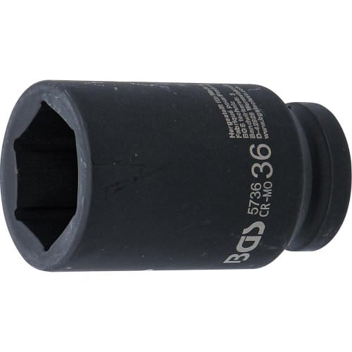 Douille à Choc Six Pans Longue 20 mm (3/4) - 36 mm Puissance et Durabilité, Acier, Pro - D-Work