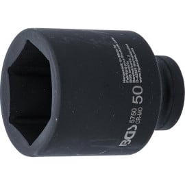 Douille à Choc Six Pans Longue 20 mm (3/4 ) - 50 mm - Acier Résistant - Usage Professionnel et Durable - BGS