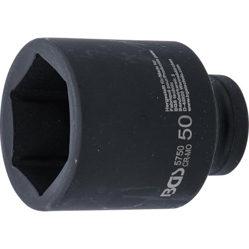 Douille à Choc Six Pans Longue 20 mm (3/4 ) - 50 mm - Acier Résistant - Usage Professionnel et Durable - BGS