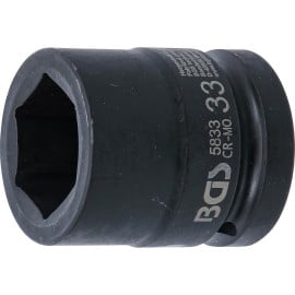 Douille à Choc Six Pans 25 mm (1 ) - 33 mm - Acier Résistant - Usage Professionnel - BGS