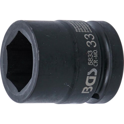 Douille à Choc Six Pans 25 mm (1 ) - 33 mm - Acier Résistant - Usage Professionnel - BGS