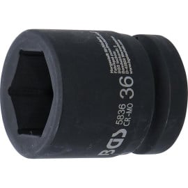 Douille à Choc Six Pans 36 mm - 25 mm (1 ) - Acier Résistant - Usage Professionnel - BGS