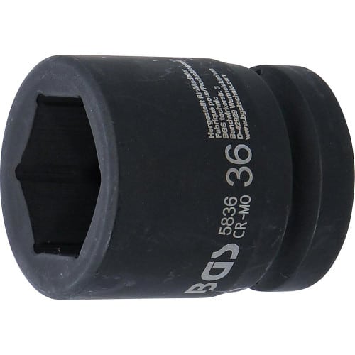 Douille à Choc Six Pans 36 mm - 25 mm (1 ) - Acier Résistant - Usage Professionnel - BGS