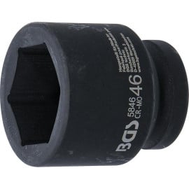 Douille à Choc Six Pans 25 mm (1 ) - 46 mm - Acier Résistant - Usage Professionnel - BGS