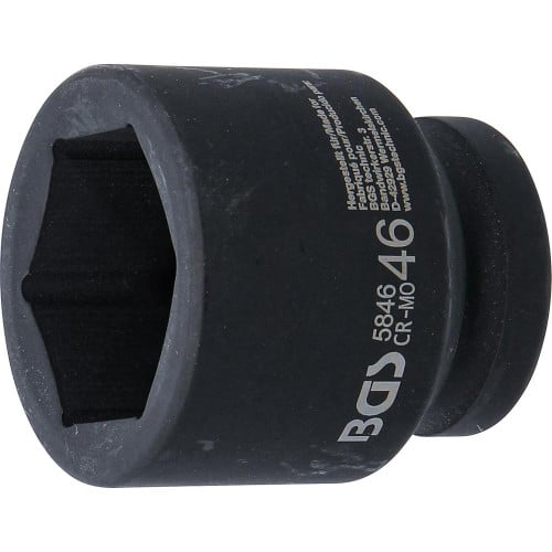 Douille à Choc Six Pans 25 mm (1 ) - 46 mm - Acier Résistant - Usage Professionnel - BGS