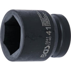 Douille à Choc Six Pans 25 mm (1 ) - 41 mm - Acier Résistant - Usage Professionnel - BGS