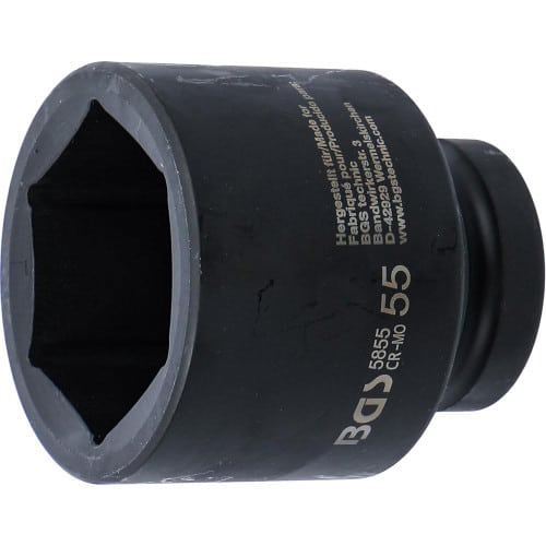 Douille à Choc Six Pans 25 mm (1 ) 55 mm - Acier Résistant - Usage Professionnel - BGS