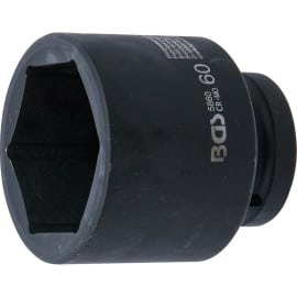 Douille à Choc Six Pans 25 mm (1 ) 60 mm - Acier Résistant - Usage Professionnel et Durable - BGS