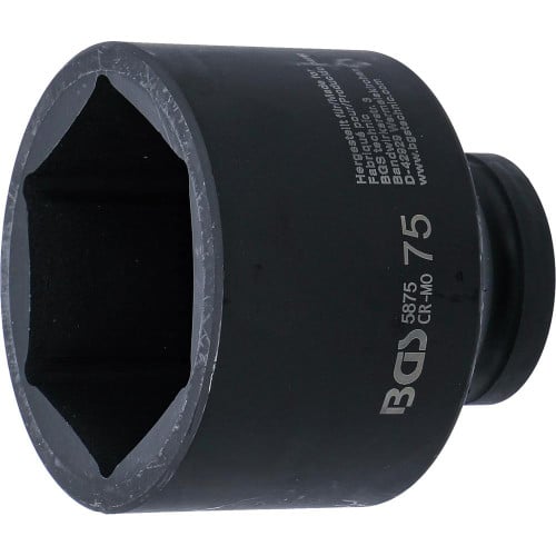 Douille à Choc Six Pans 25 mm (1) 75 mm - Acier Résistant - Usage Professionnel et Durable - D-Work