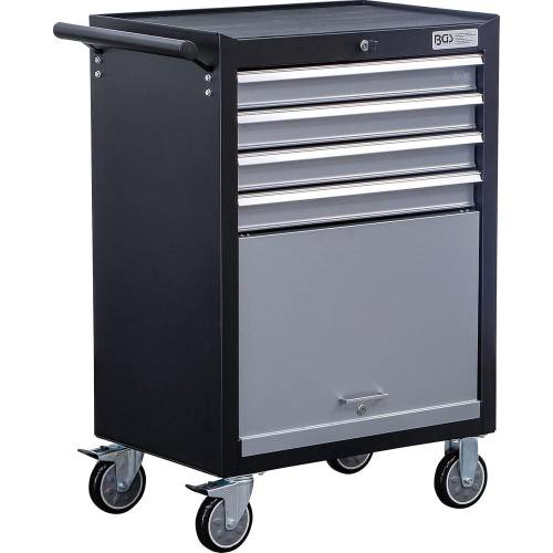 Servante d Atelier 4 Tiroirs 52x133x74,5 cm - 1 Tablette Rabattable - Rangement Pratique et Mobile - BGS