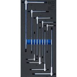 Jeu de 9 Tournevis à Poignée en T Coulissante - Profil Torx T10 à T50 - Insert Servante d'Atelier - Précision - D-Work